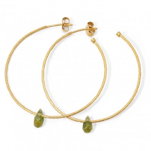 Flirtatious Barcelona Gold Hoops with Peridot